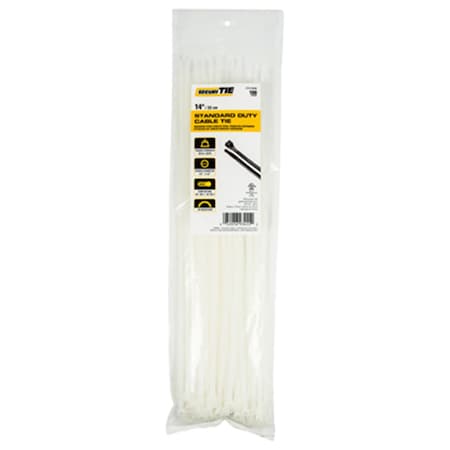 14 In. Natural Standard Duty Cable Tie, 100PK